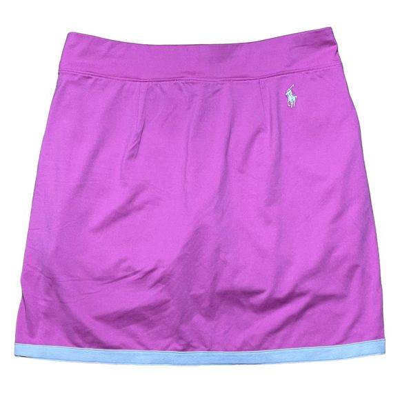 Ralph Lauren Golf Skort Shorts Women's Pink Size M High Rise Contrast Stripes - Picture 2 of 5
